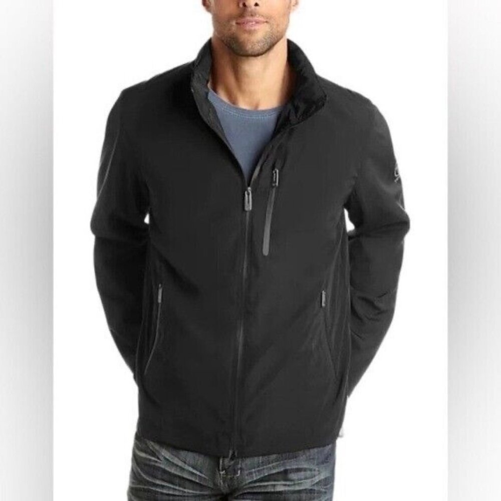 T Tech by Tumi‎ Mens XL Black Softshell Full Zip Fleece Lined Performance Jacket